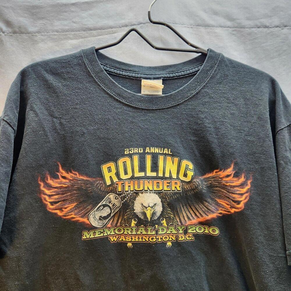 2010 Rolling Thunder Motorcycle Rally Tshirt Size Large - Picture 2 of 10